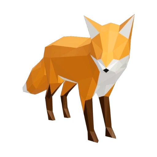 Stylized Low-Poly Red Fox