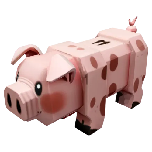 Farm Cube Cartoonish Style Pig