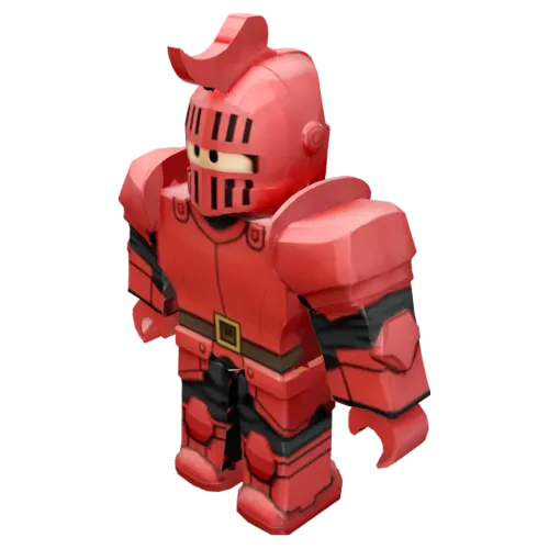 A knight with red armor